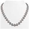 31.92 CTW Princess Cut Diamond Designer Necklace 18K White Gold - REF-5920T2M - 42848