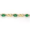 Image 2 : 2.76 CTW Emerald & Diamond Bracelet 10K Yellow Gold - REF-43T6M - 14509