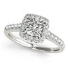 1.16 CTW Certified VS/SI Cushion Diamond Solitaire Halo Ring 18K White Gold - REF-216N4Y - 27123