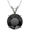 2.50 CTW Fancy Black VS Diamond Solitaire Necklace 10K White Gold - REF-55M5H - 33243