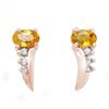 0.80 CTW Yellow Sapphire & Diamond Earrings 14K Rose Gold - REF-19F3N - 13916