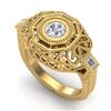 0.75 CTW VS/SI Diamond Solitaire Art Deco Ring 18K Yellow Gold - REF-200W2F - 37045