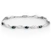 3.02 CTW Blue Sapphire & Diamond Bracelet 10K White Gold - REF-39M8H - 10849