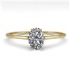 Image 1 : 1.0 CTW VS/SI Oval Cut Diamond Solitaire Engagement Ring Size 7 18K Yellow Gold - REF-287X4T - 35893