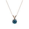 Image 4 : 0.50 CTW Certified Intense Blue SI Diamond Solitaire Necklace 10K Rose Gold - REF-51M2H - 33160