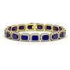 26.21 CTW Sapphire & Diamond Halo Bracelet 10K Yellow Gold - REF-326X9T - 41386