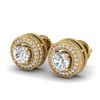 2.09 CTW VS/SI Diamond Solitaire Art Deco Stud Earrings 18K Yellow Gold - REF-254W5F - 37141