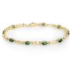 Image 1 : 2.80 CTW Emerald Bracelet 10K Yellow Gold - REF-26X9T - 10845