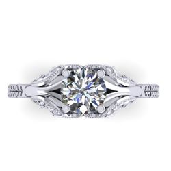 1 CTW Solitaire Certified VS/SI Diamond Ring 14K White Gold - REF-289Y6K - 38538