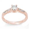 Image 1 : 0.70 CTW Certified VS/SI Diamond Solitaire Ring 14K Rose Gold - REF-81A5X - 13615