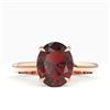 Image 1 : 3.50 CTW Garnet Designer Inspired Solitaire Ring 14K Rose Gold - REF-24F5N - 22062