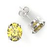 Image 2 : 5 CTW Citrine Designer Inspired Solitaire Stud Earrings 18K White Gold - REF-33H3A - 21658