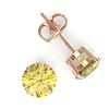 Image 2 : 4 CTW Citrine Designer Inspired Solitaire Stud Earrings 14K Rose Gold - REF-23A3X - 21817