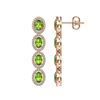 Image 2 : 5.88 CTW Peridot & Diamond Halo Earrings 10K Rose Gold - REF-112N5Y - 40530