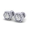 Image 1 : 1.07 CTW VS/SI Diamond Solitaire Art Deco Stud Earrings 18K White Gold - REF-190W9F - 36899