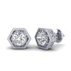 Image 2 : 1.07 CTW VS/SI Diamond Solitaire Art Deco Stud Earrings 18K White Gold - REF-190W9F - 36899