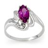 2.62 CTW Amethyst & Diamond Ring 10K White Gold - REF-20X8T - 13511