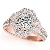 Image 1 : 2.16 CTW Certified VS/SI Diamond Solitaire Halo Ring 18K Rose Gold - REF-461W8F - 26710