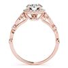 Image 2 : 1 CTW Certified VS/SI Diamond Solitaire Halo Ring 18K Rose Gold - REF-185A5X - 26411
