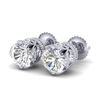 3 CTW VS/SI Diamond Solitaire Art Deco Stud Earrings 18K White Gold - REF-622K2W - 36860