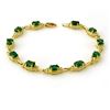 Image 1 : 6.10 CTW Emerald Bracelet 10K Yellow Gold - REF-68X2T - 13799