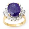Image 1 : 8.03 CTW Tanzanite & Diamond Ring 14K Yellow Gold - REF-285M6H - 10428