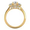 Image 4 : 1.5 CTW VS/SI Diamond Solitaire Art Deco 3 Stone Ring 18K Yellow Gold - REF-236X4T - 37315