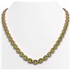 Image 1 : 31.1 CTW Peridot & Diamond Halo Necklace 10K Rose Gold - REF-554W8F - 40428
