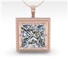 Image 2 : 1 CTW VS/SI Princess Diamond Solitaire Necklace 18K Rose Gold - REF-332K8W - 36002