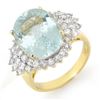 Image 1 : 9.25 CTW Aquamarine & Diamond Ring 14K Yellow Gold - REF-183N6Y - 14514