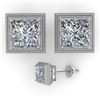 Image 2 : 1.0 CTW VS/SI Princess Diamond Stud Solitaire Earrings 18K White Gold - REF-187H5A - 35961
