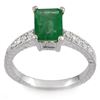 Image 1 : 2.15 CTW Emerald & Diamond Ring 18K White Gold - REF-64W2F - 11587