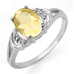 1.03 CTW Citrine & Diamond Ring 10K White Gold - REF-13M8H - 12499