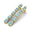 15.47 CTW Sky Blue Topaz & VS/SI Certified Diamond Earrings 10K Yellow Gold - REF-74M8H - 29496