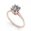 Image 2 : 1.0 CTW VS/SI Princess Diamond Solitaire Engagement Ring size 7 18K Rose Gold - REF-322F5N - 35750