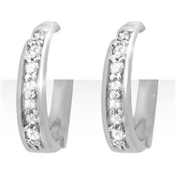 0.20 CTW Certified VS/SI Diamond Earrings 18K White Gold - REF-41W3F - 12771