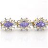 Image 2 : 10.0 CTW Tanzanite & Diamond Bracelet 14K Yellow Gold - REF-345N5Y - 14445