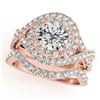Image 1 : 1.76 CTW Certified VS/SI Diamond 2Pc Wedding Set Solitaire Halo 14K Rose Gold - REF-251W3F - 31032