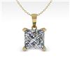 Image 1 : 0.50 CTW VS/SI Princess Diamond Designer Necklace 14K Yellow Gold - REF-85H8A - 38411