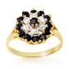 Image 1 : 1.02 CTW Blue Sapphire & Diamond Ring 10K Yellow Gold - REF-19A8X - 12311