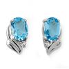 1.23 CTW Blue Topaz & Diamond Earrings 18K White Gold - REF-19K5W - 12581