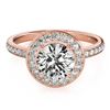 1.08 CTW Certified VS/SI Diamond Solitaire Halo Ring 18K Rose Gold - REF-200H2A - 26986