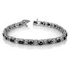 6.09 CTW Blue Sapphire & Diamond Bracelet 14K White Gold - REF-105F5N - 10019
