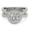 2.01 CTW Certified VS/SI Diamond Solitaire Halo Ring 18K White Gold - REF-424W8F - 26769