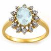 1.62 CTW Aquamarine & Diamond Ring 10K Yellow Gold - REF-26K8W - 11500