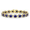 21.69 CTW Sapphire & Diamond Halo Bracelet 10K Yellow Gold - REF-315K5W - 41098