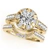 2.35 CTW Certified VS/SI Diamond 2Pc Wedding Set Solitaire Halo 14K Yellow Gold - REF-488M8H - 31294
