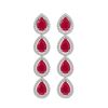 10.2 CTW Ruby & Diamond Halo Earrings 10K White Gold - REF-155F5N - 41141