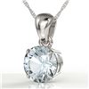 Image 1 : 2 CTW Sky Blue Topaz Designer Inspired Solitaire Necklace 18K White Gold - REF-24W9F - 22046