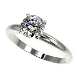 1.28 CTW Certified H-SI/I Quality Diamond Solitaire Engagement Ring 10K White Gold - REF-290M9H - 36